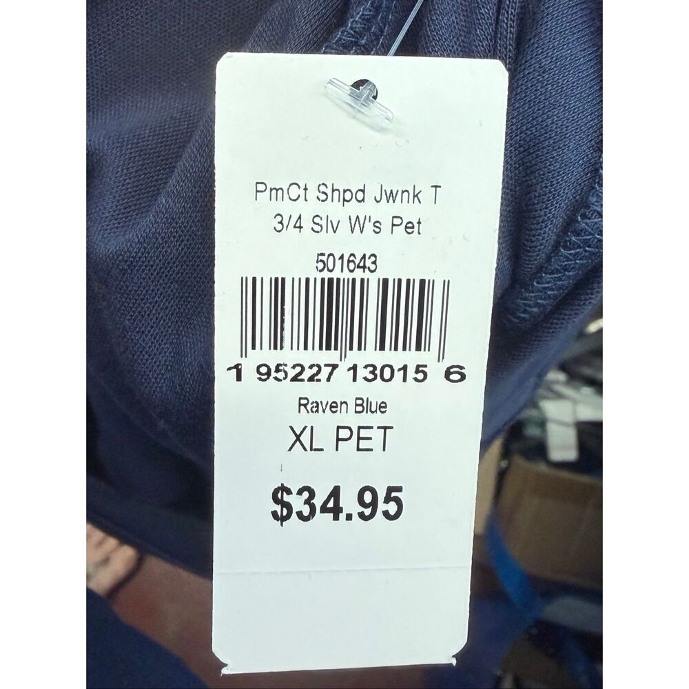 LL Bean Blue Scoop Neck 3/4 Sleeve Top Women’s Size XL Petite NEW WITH TAGS - Picture 3 of 7